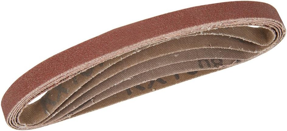 Silverline 338767 Sanding Belts 10 x 330 mm 5pce 40, 60, 2 x 80, 120G, Brown, 40, 60, 2 x 80 and 120 Grit (330 mm)