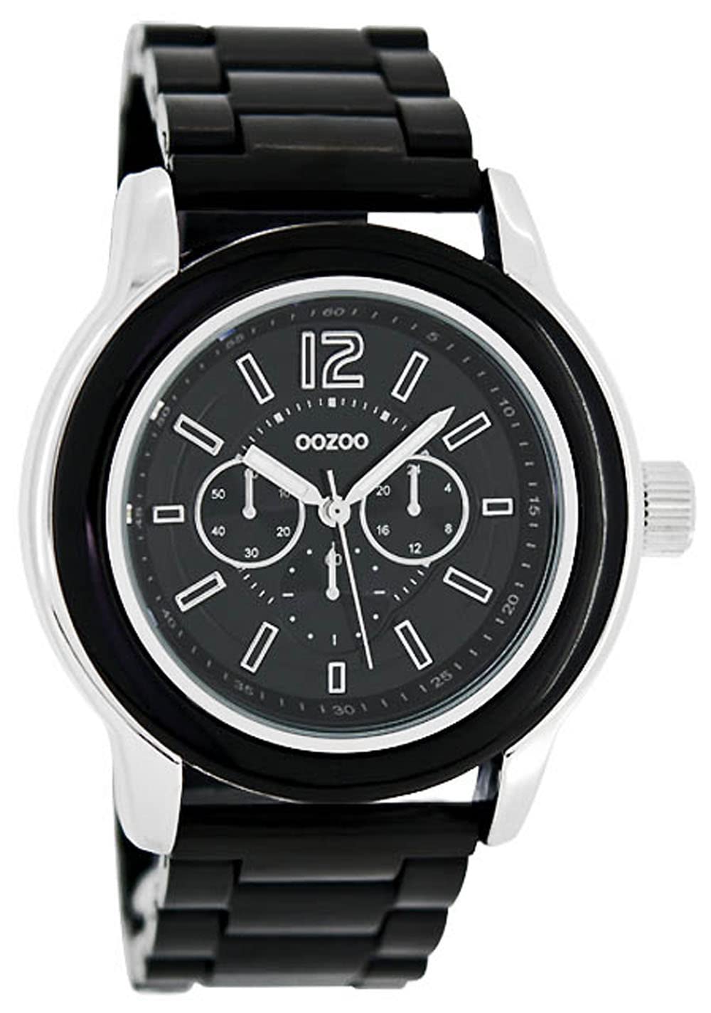 Oozoo Watch with Plastic Strap Special Item Dispenser Sale Remaining Stock Outlet at Reduced Price Variant 1, C4944 - Black/Black