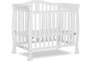 Dream On Me Addison 4-In-1 Convertible Mini Crib In White, Greenguard Gold Certified, Non-Toxic Finishes, Built Of New Zealand Pinewood, Comes With 1” Mattress Pad