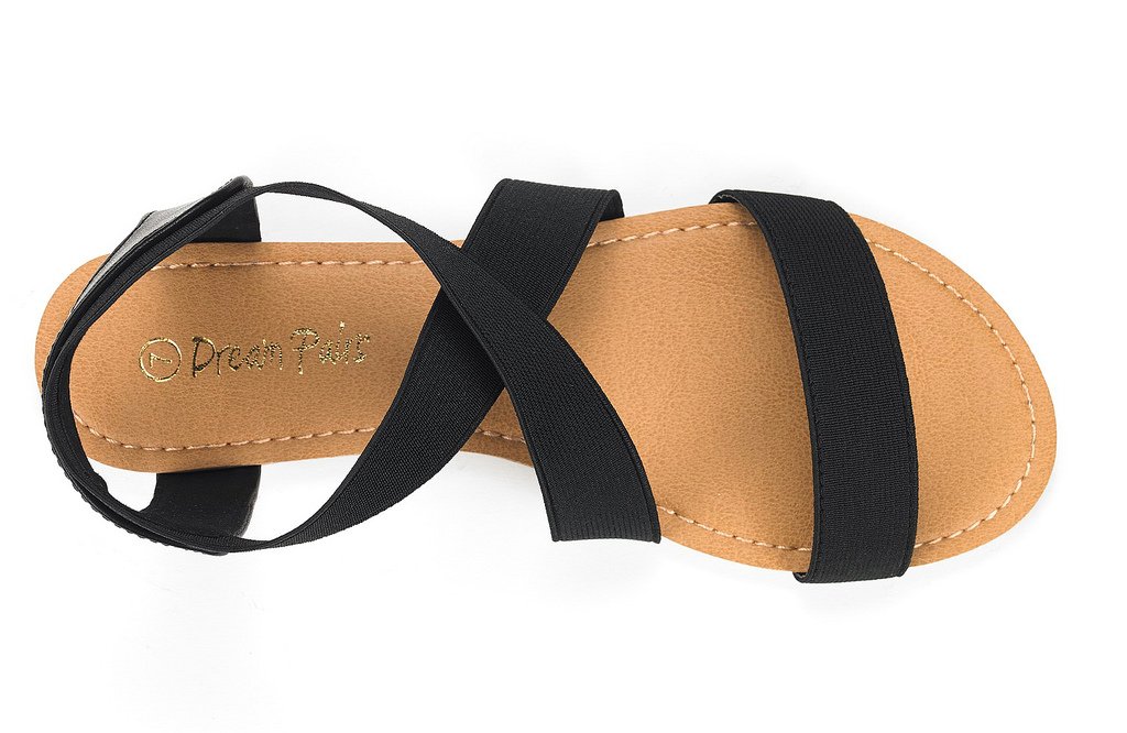 DREAM PAIRS Women's Elastic Ankle Strap Flat Sandals Summer Dressy Shoes Cute Strappy Gladiator Sandals - Image 5
