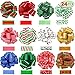 JOYIN 24 Pieces Christmas Gift Wrap Ribbon Pull Bows (5" Wide); Easy and Fast Gift Wrapping Accessory for Christmas Gifts, Bows, Baskets, Wine Bottles Decoration, Gift Wrapping and Decoration Present. primary