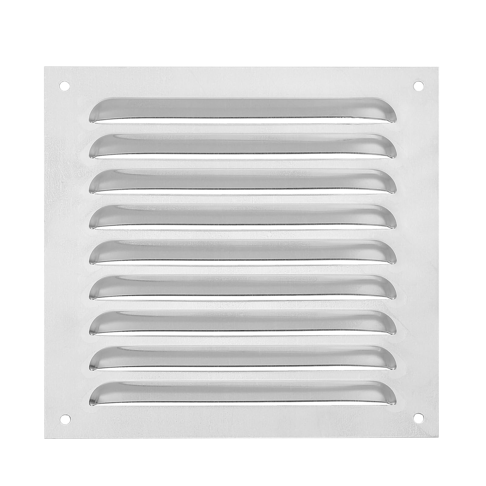 PATIKIL 8 x 8 Inch Aluminum Vent Cover, Screen Air Grille Ventilation Cover HVAC Louvered Grill for Home Kitchen Fireplace Wall Ceiling, Silver Tone