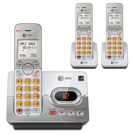 Amazon.com : AT&T DECT 6.0 Digital 3 Handset Cordless Phone w/ Digital