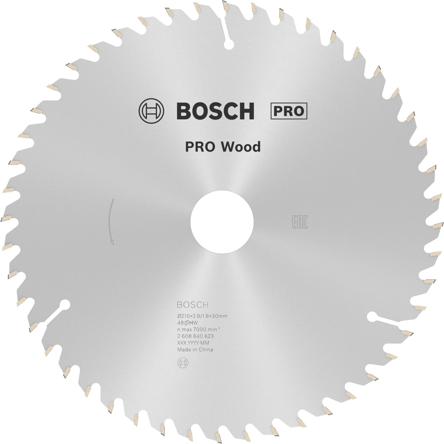 Bosch 1x PRO Wood Circular Saw Blade for Corded Hand-Held Circular Saws (for Softwood, Hardwood, Ø mm, Professional Accessory Hand-Held Circular Saw)