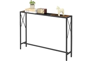 Gewudraw Console Table, 41.7" Narrow Sofa Table, Behind Couch Table, Entryway Table, Industrial Sofa Table for Hallway, Living Room, Bedroom, Long Console Table