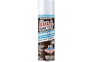 HORSEPOWER Bull Shot Degreaser Pro, Foaming Degreaser & Grime Remover, Heavy-Duty, AS SEEN ON TV, Residue-Free, Shake, Point & Spray, Emulsifies Grease, Oil Splatters, Glue, Tape Residue & More - Made in the USA
