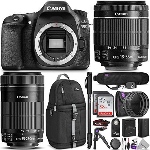 Canon eos 80d dslr camera with ef-s 18-55mm f/3.5-5.6 i…