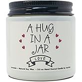 A Hug in a Jar - Lavender Scented Candles, Love You, Thinking of You Gifts for Women Friends, Girlfriend, Boyfriend, Mom, Sisters, Birthday, Get Well, Sympathy, Christmas Gifts
