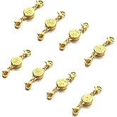Mizeer Magnetic Necklace Clasps and Closures Locking Magnetic Jewelry Clasp Bracelet Extender for Jewelry Making 8pcs Gold