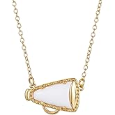 Dtexhif Cheer Necklace for Women Trendy Cheerleader Necklace Gold Charm Necklaces Cheerleading Accessories Stuff Coach Gift
