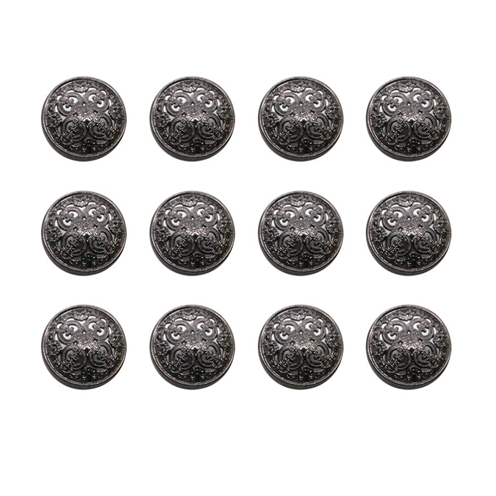 Pack of 30 Vintage Antique Metal Blazer Buttons with Shaft Coats Buttons Jacket Shirt Suit Trousers Round for DIY Crafts Crafts 20mm (Black)
