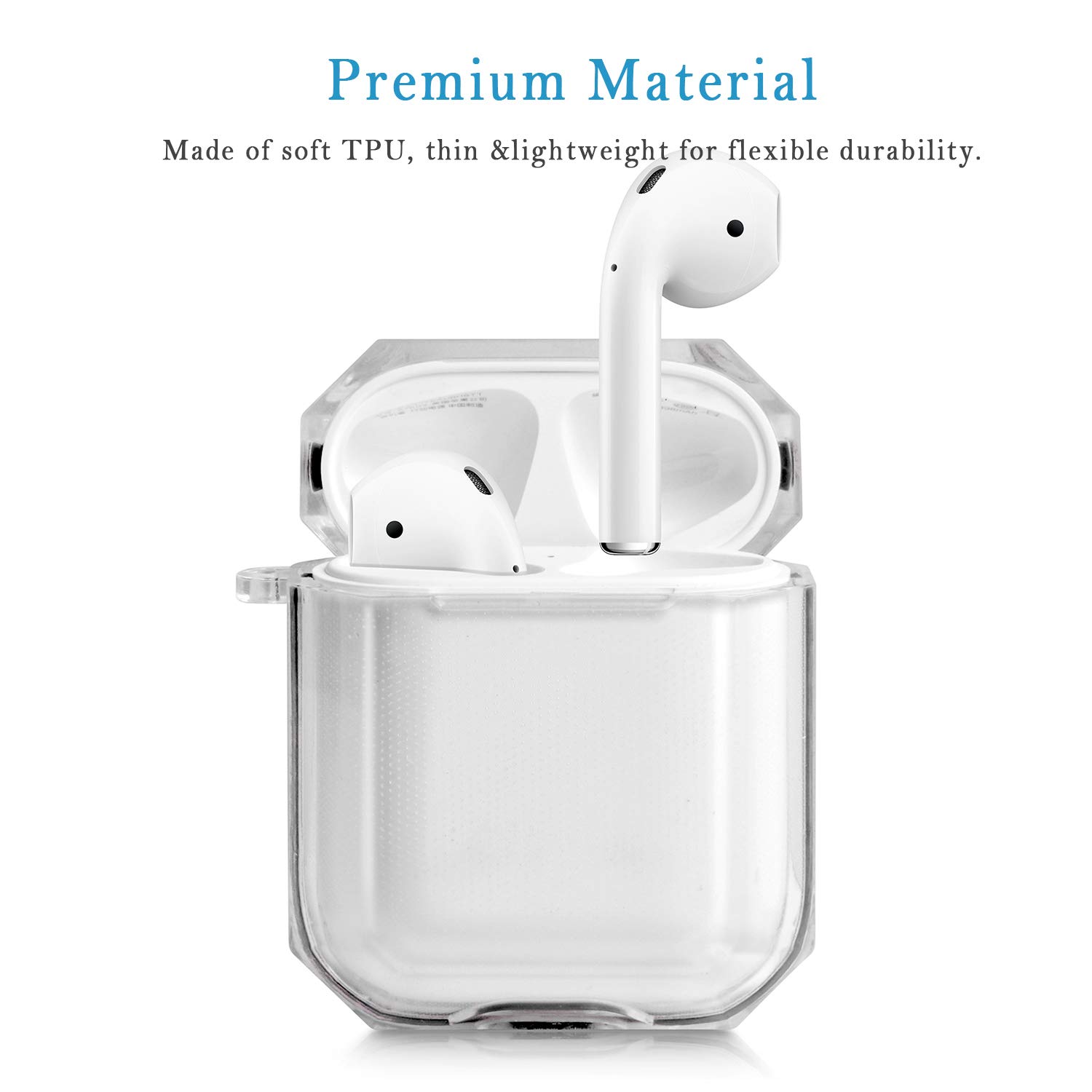 silicone protettivo trasparente a 360 ° in silicone trasparente Kit di  copertura accessori di ricarica Set pelle per AirPods 1 ° / 2 ° antigraffio  resistente agli urti Viola Custodia AirPods Accessori