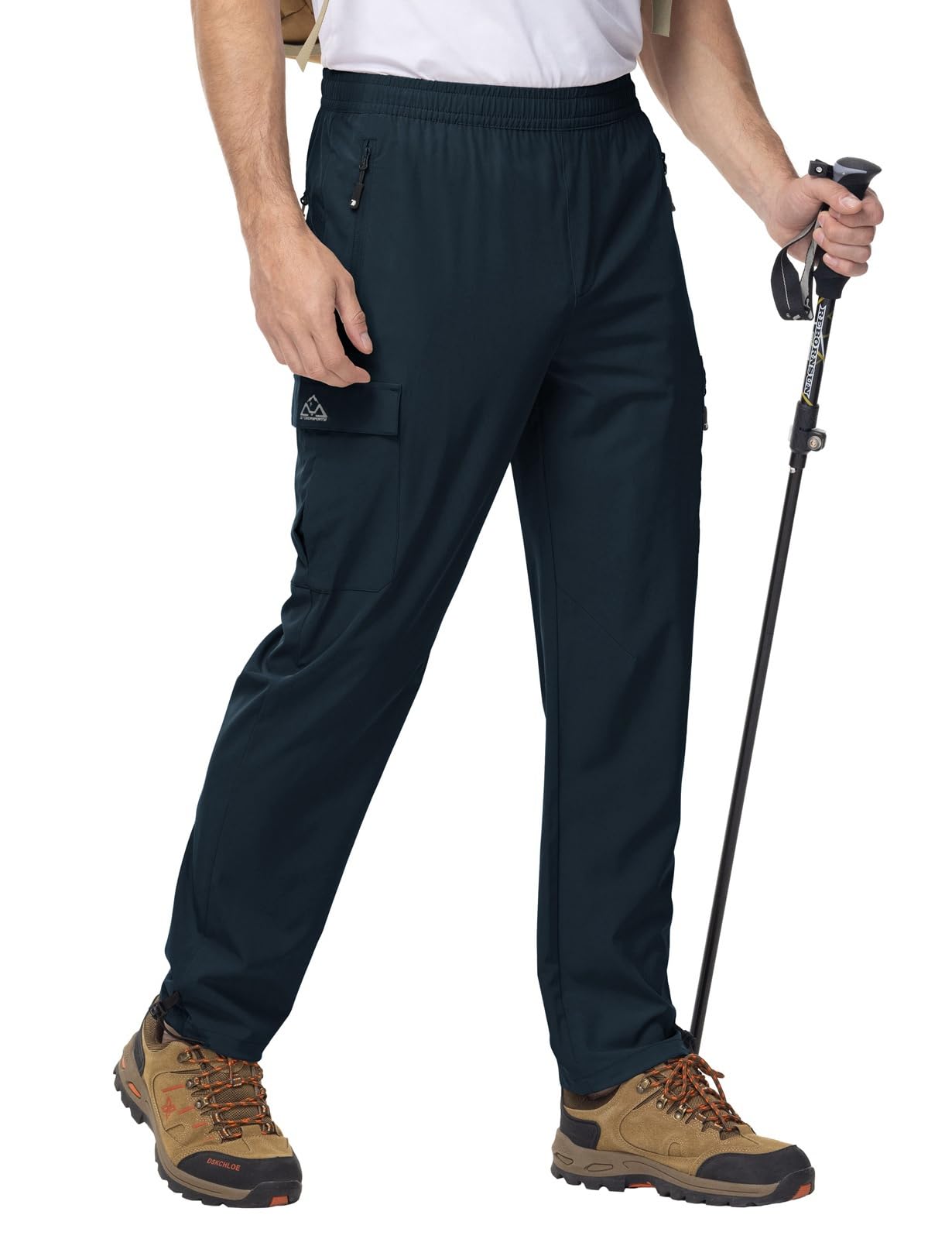 Rdruko Wanderhose Herren Sommer Leichte Cargohose Stretch Outdoorhose Wasserdicht Trekkinghose Schnelltrocknend für Männer mit 5 Taschen (Dunkelblau L)