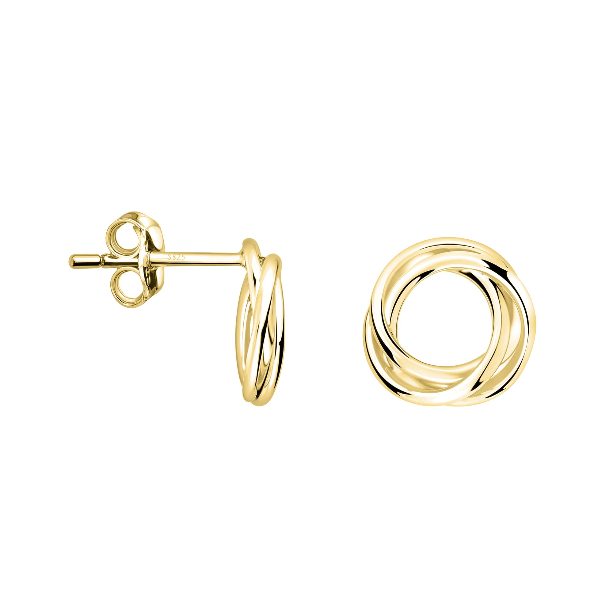 SOFIA MILANI - Women's Earrings 925 Silver - Gold Plated - Circle Stud Earring - 21006