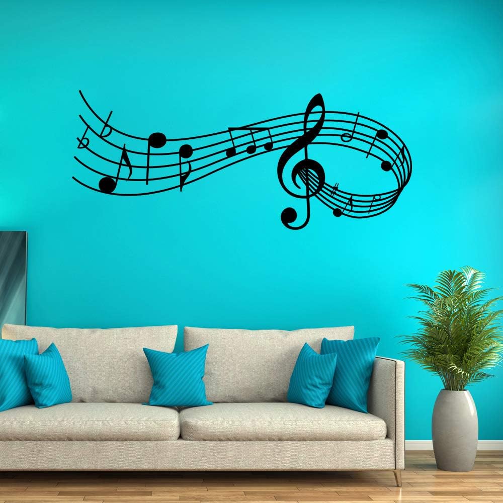 Music Note Wall Block Music Notes Notation Band Wall Sticker Decal, MERYSAN Removable DIY ...