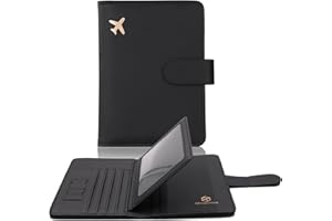 Melsbrinna Rfid Passport Holder for Travel women/Men, Cute Passport Wallet Rfid Blocking Card Slots, Rfid Passport Cover/CaseTravel Wallet, Passport Book Holder (1, Black)