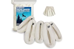 Kooprimit Game Bags Elk, 5-Packs Rolled Game Bags Deer, Reusable & Breathable Big Hunting Meat Bag with Reflective Tags for Elk, Caribou, Deer and Moose, Essential Hunting Accessories