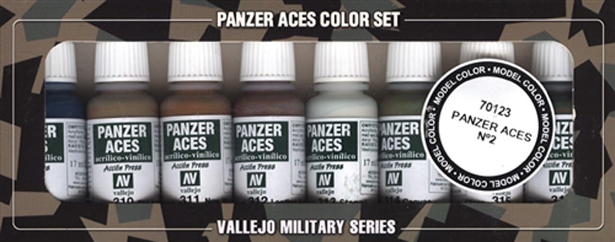 Vallejo Model Color Panzer Aces No 2 Acrylic Paint Set Assorted