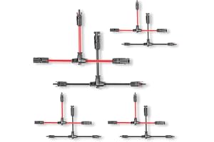 Goupchn Solar Panel Parallel Connectors 10AWG 1 to 2 Solar T/Y Branch Parallel Adapter Cable 4 Pairs for Solar Panels