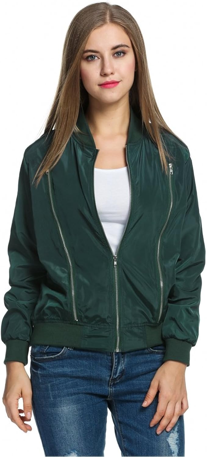 Bluetime Women Bomber Jacket Vintage Style Sweater Waterproof Coat of