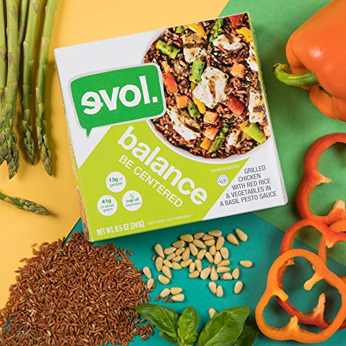 EVOL Balance Bowl, Grilled White Meat Chicken, Veggies and Whole Grains, in a Parmesan Basil Pesto Sauce, 8.5 Ounce (Frozen)