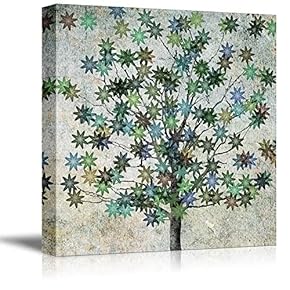 Canvas Wall Art Abstract Ink Painting Tree Painting Artwork for Home Prints Framed - 12x12 inches