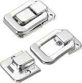 Sourcing Map 4Pcs Toggle Catch Lock 1.57 x 1.06 Silver Iron Hasp Clasp view 4