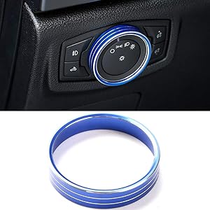 GZXinWei Aluminum Alloy Head Light Switch Button Cover Ring Decoration Trim,Blue
