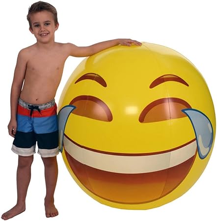 Amazon カンガルーの絵文字universeオリジナルジャンボ5 Ft 絵文字ビーチボール Tears Of Joy ビーチボール おもちゃ
