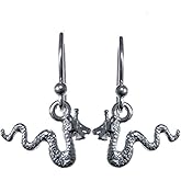 Alexander Castle 925 Sterling Silver Scottish Loch Ness Monster Earrings - 13mm x 8mm Drop Earrings with Jewelry Gift Box - Scottish Gifts for Women
