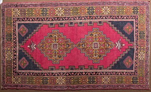 Vintage Kilim Rug - Turkish oriental area and runner rugs, handmade, hand woven (7 x 4)