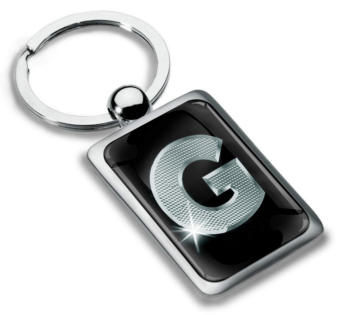 Biomar Labs Letter Keychain Alphabet Initial Keyring 3D Metal Stainless Steel Personalised Initials Charm for Car and Keys Available in Silver (G in Silver KK 85)