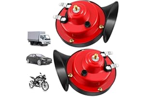 【2 pcs】Super Loud Train Horn,High Tone/Low Tone Car Horns Electric Snail Horn Waterproof Train Horns Kit,for Any 12V Vehicles