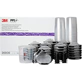 3M 26000 PPS 2.0 Spray Gun Cup, Lids and Liners Kit, Standard, 200-Micron Filter, 22 Ounces, BLACK,SILVER