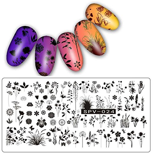 DIY Nail Art Image Stamp XUANOU Stamping Plates Manicure Template Nail Stamping Plates (D)