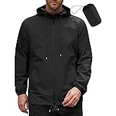 COOFANDY Rain Jacket Men Packable Waterproof Raincoat with Hood Lightweight Windbreaker for Hiking Cycling Golf