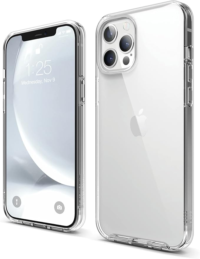 Elago Hybrid Clear Case Designed For Iphone 12 Pro Max Case 6 7 Anti Yellow Durable Pc Back Flexible Bumper Shockproof Cover Case Transparent Amazon Co Uk Electronics