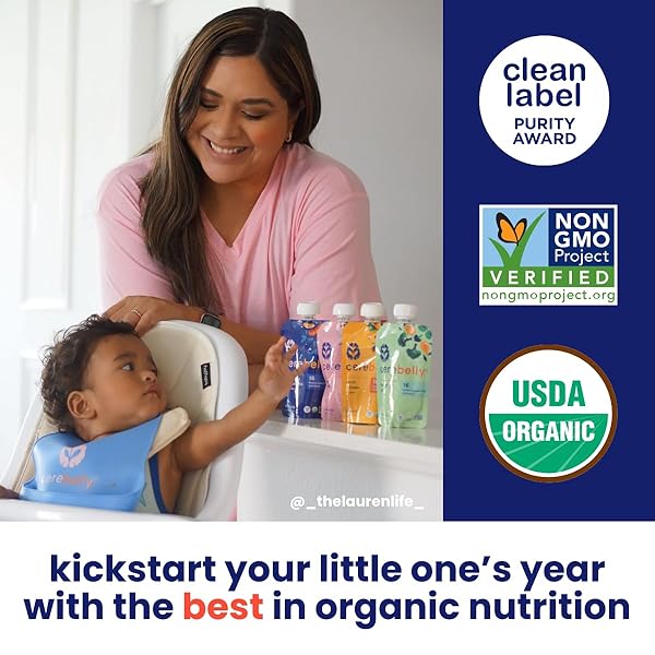 CEREBELLY BABY FOOD POUCHES – ORGANIC VEGGIE PUREES FOR TODDLERS | NO ADDED SUGAR, FIBER, NON-GMO | BLENDED TODDLER POUCHES | 4 OUNCE BPA-FREE POUCH | SPINACH APPLE SWEET POTATO | 1 COUNT
