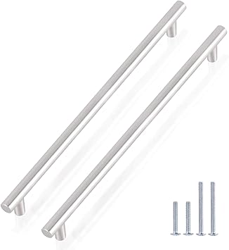 Gobrico 30 Pack 8 8 Hole Center T Bar Cabinet Pulls Brushed Nickel Euro Style Stainless Steel Kitchen Cabinet Hardware Satin Nickel Drawer Handles Amazon Com