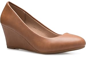 Olivia K Girls Close Round Toe Glitter Rhinestone Comfort Kitten Low Wedge