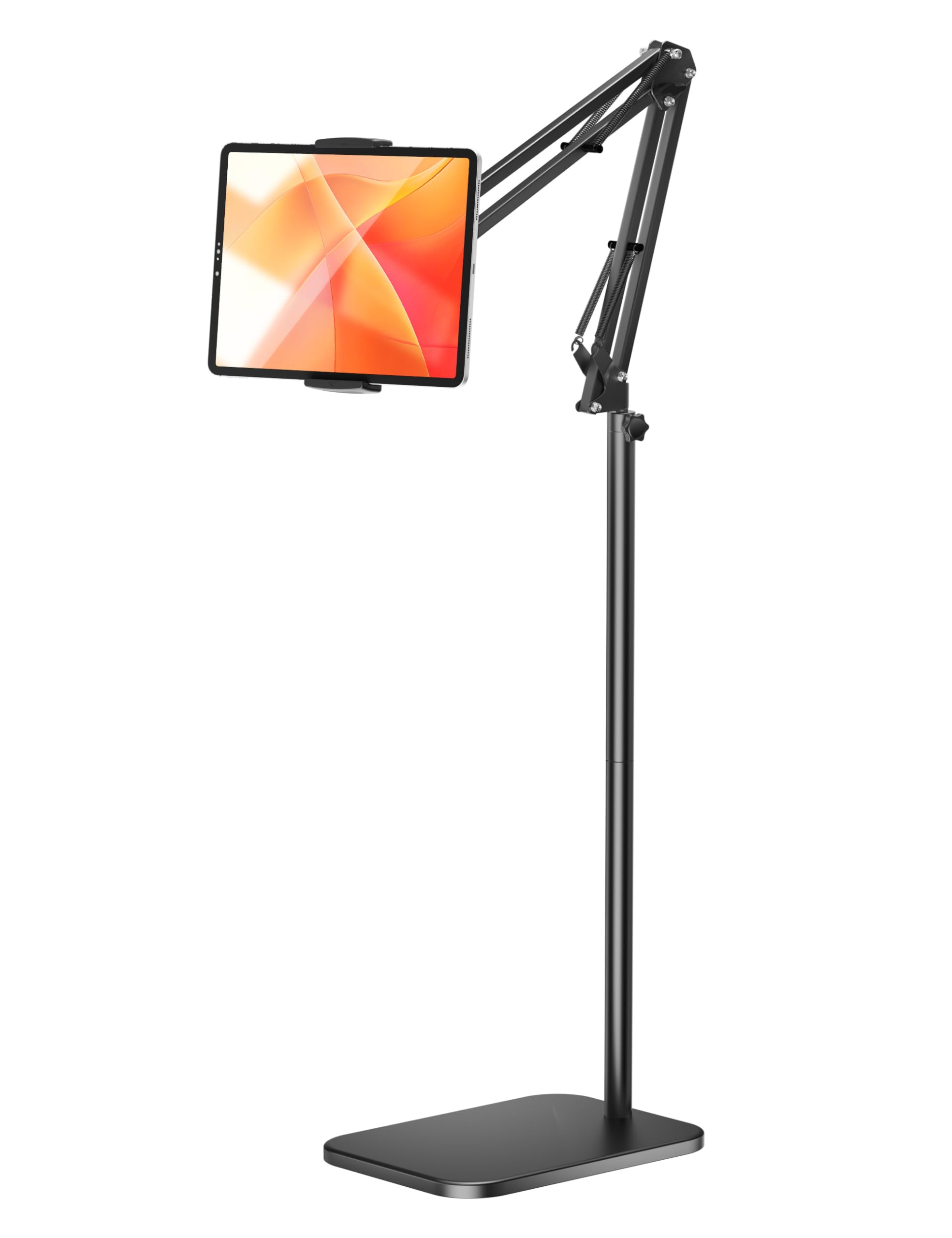 Photo 1 of Tablet Floor Stand with 4.5LB Heavy Metal Base,Overhead Bed Phone Stand Angle Height Adjustable Holder, Universal Phone Mount for iPad iPhone Pro Air Mini, Samsung Tab, Kindle, E-Readers...