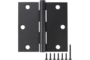 JIW 30 Pack Black Door Hinges 3.5 inch Square Corner Matte Black Hinges for Doors 3 1/2" Interior Door Hinges Black Door Hardware Hinges Storm Hallway Shed Entry Patio Indoor Internal 3.5 Inch Door Hinge