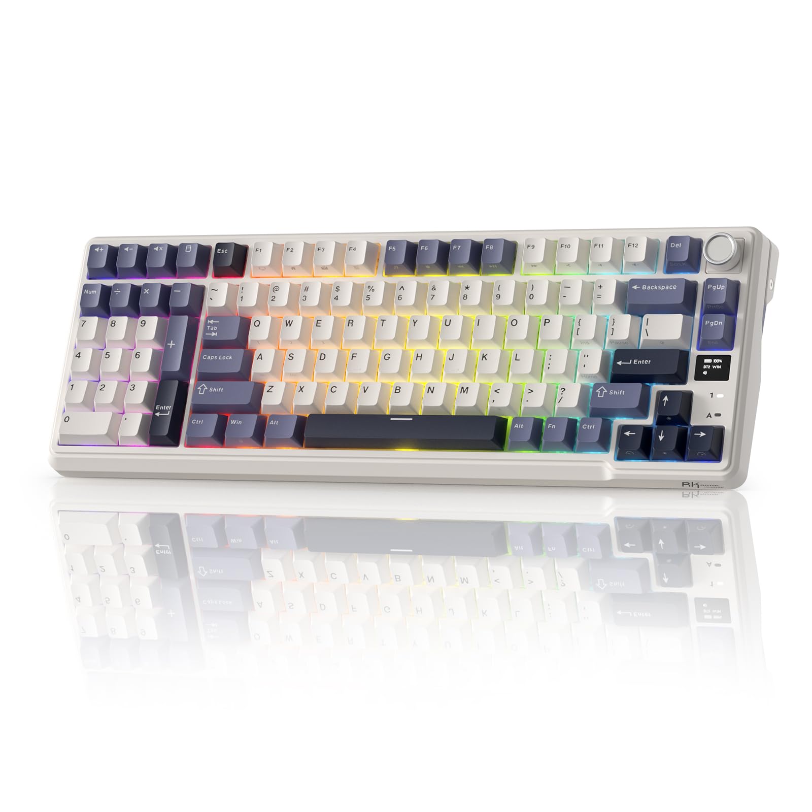 RK ROYAL KLUDGE L98 Wireless Mechanical Keyboard w/Left-Handed Southpaw Design Numpad & Hot Swappable Knob, Tri-Mode 95% Keyboard BT/2.4G/USB-C, Pro Software, Gasket Mount, Massive 8000mAh Battery