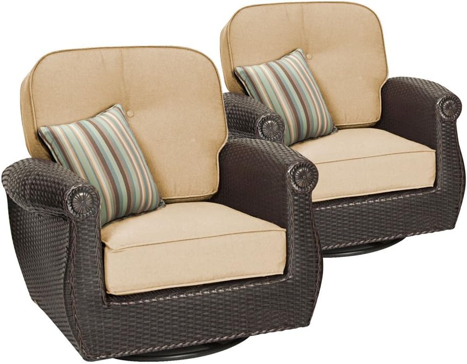 Breckenridge Swivel Rocker 2 Piece Patio Furniture Set Natural Tan By La Z Boy Outdoor Amazon Co Uk Garden Outdoors