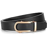 JASGOOD Women Leather Ratchet Belt for Jeans Pants Dresses Adjustable Belt with Automatic Sliding Buckle, Width 1.2"