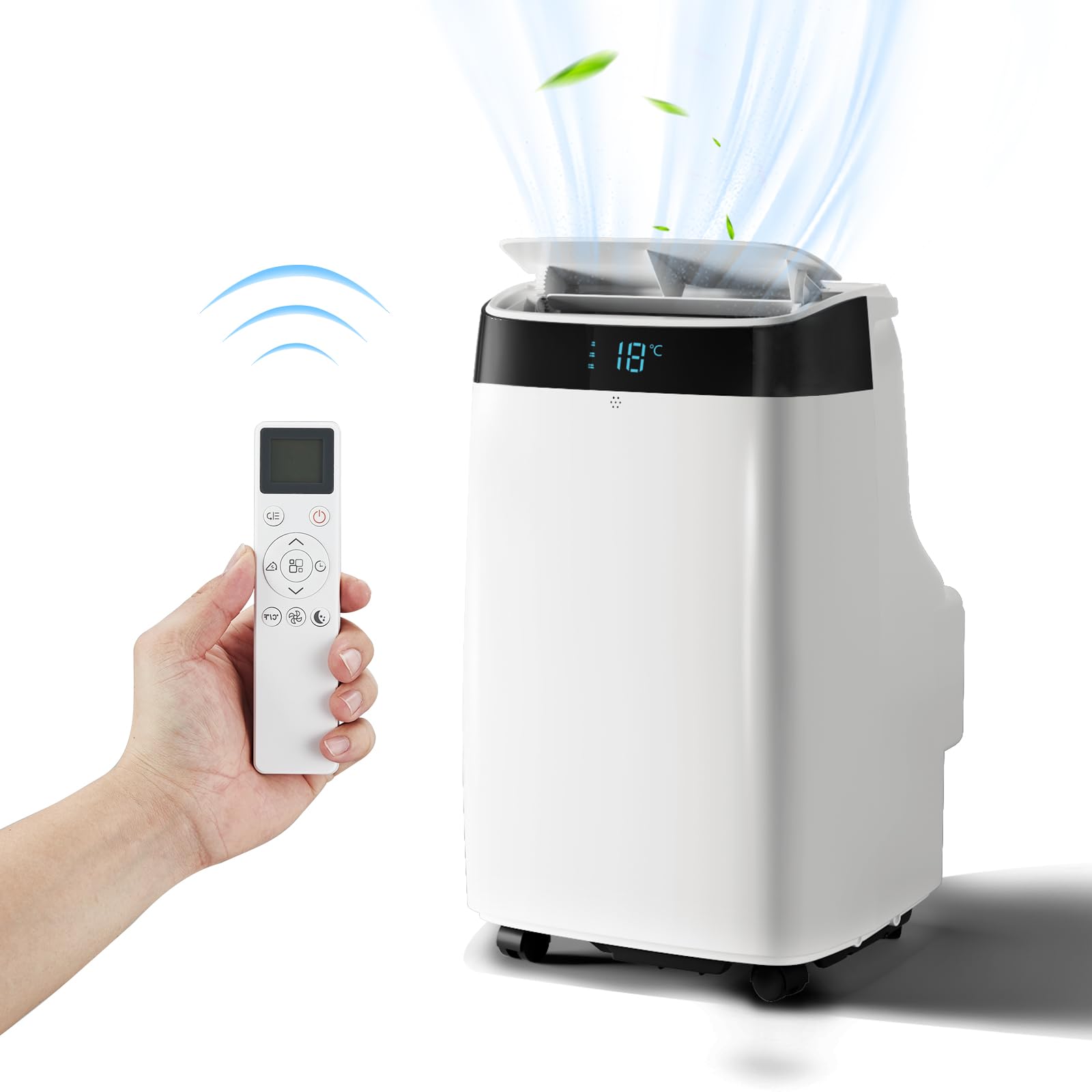 Photo 1 of 10,000 BTU Portable Air Conditioner with Remote Control - Quiet AC Unit for Cooling, Dehumidifier & Fan Modes, Ideal for Rooms up to 450 Sq. Ft,24-Hour Timer,White