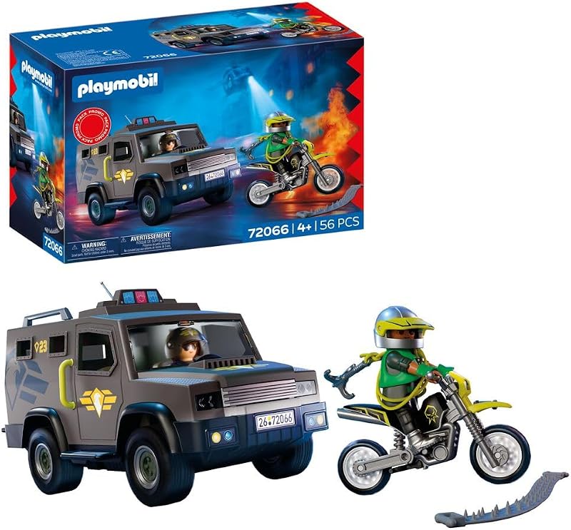 | City Action | Veicolo SWAT | Con agente di polizia, motocicletta criminale e striscia chiodata | Giocattolo per bambini dai 4 anni in su | 72066