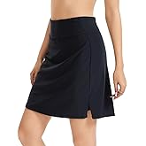 Sythyee Women's 20" Swim Skirt with Shorts Modest Beach Skorts with Pockets Tummy Control Swim Bottoms High Waisted Swimsuit