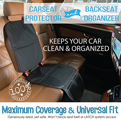 Zohzo Car Seat Protector & Back Seat Organizer/Kick Mat Bundle - Child & Infant Baby Seat Protectors - Thumbnail 4