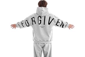 Qesulk Forgiven Hoodie Men Women Forgiven Letter Print Graphic Hoodies Oversized Hooded Sweatshirts Long Sleeve Pullover Tops